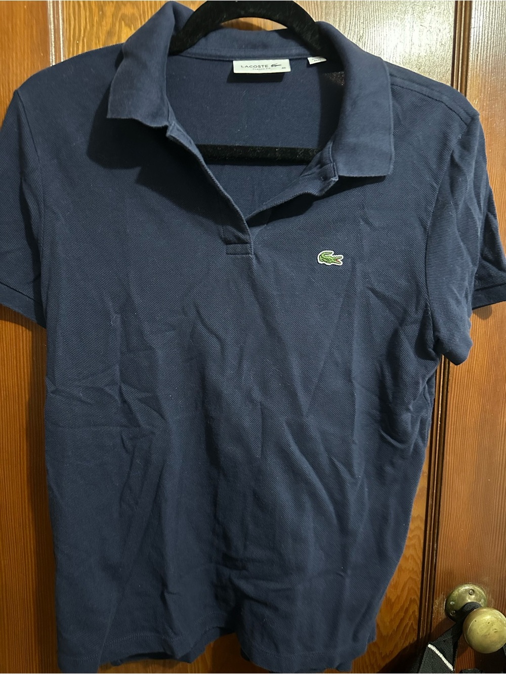 Lacoste Navy Polo with Green Crocodile Logo